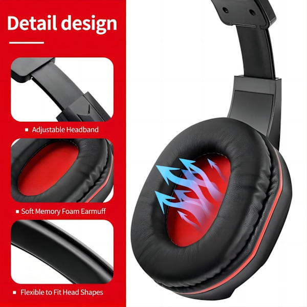 3,5 mm port trådbundet spelheadset med mikrofonvolymkontroll, stereo bas brusreducering för PS4 New Xbox One PSP PC bärbar dator surfplatta mobiltelefon