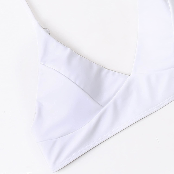 Bikini för kvinnor, svart, push-up, tvådelad baddräkt White XL
