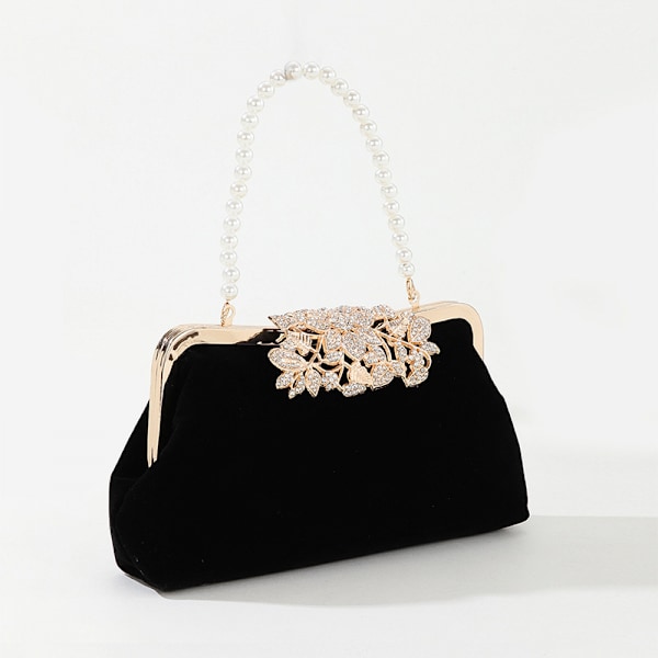 Dame Aften Taske med Blomster Lukning Rhinestone Krystal Clutch Pung til Bryllup Fest