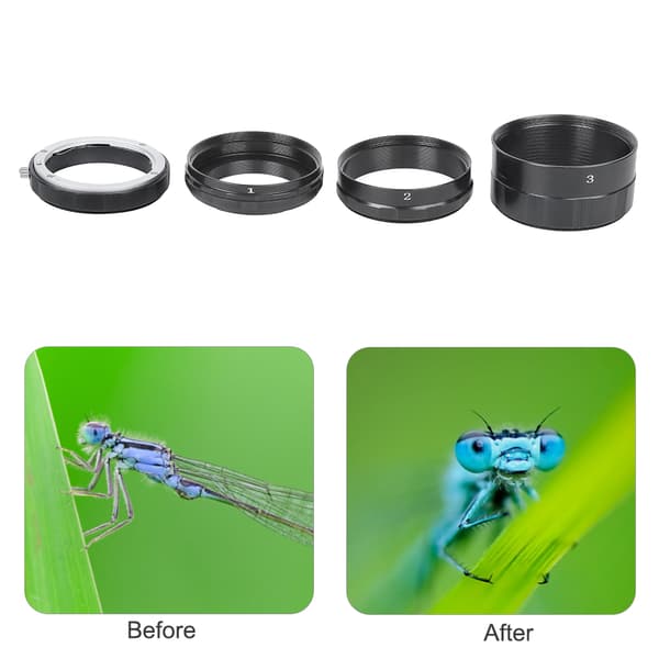 Metal Sort Professionel Nærbillede Linse Ring Makrofotografi Forlængeradapterrør til Nikon Spejlløst Kamera