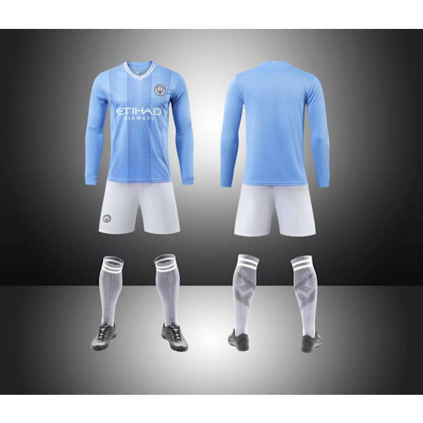 Manchester No numbers 2023/2024 Pitkähihainen syksy-talvi Koti Lasten Jalkapallopaita/Shortsit/Sukat Setti Nuorten lasten koot M
