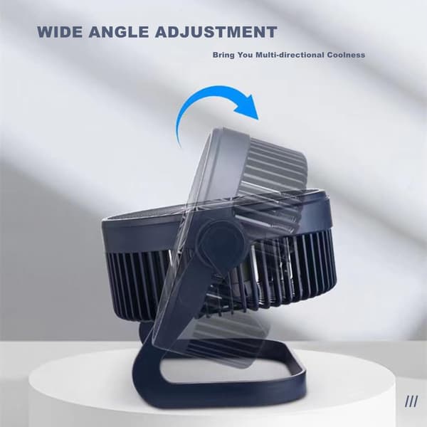 5-tommer USB-bordventilator | 360° rotation, 2-hastigheds kraftig luftstrøm – til arbejde/studie/indendørs brug white