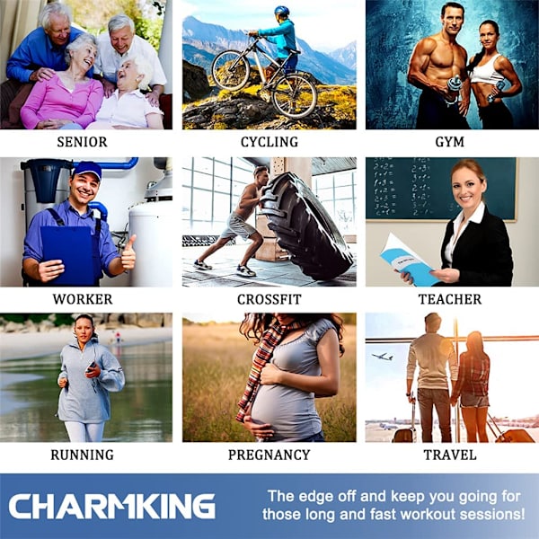 Kompressionsstrumpor för kvinnor och män Cirkulation (3 par Large-X-Large) 15-20 mmHg är bästa stödet för löpning och cykling (vit+svart+grå)