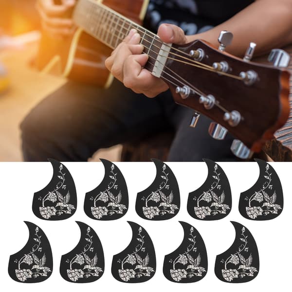 10 st gitarrskyddsplattor PVC akustisk gitarr repfria plektrumskydd stränginstrument tillbehör silver