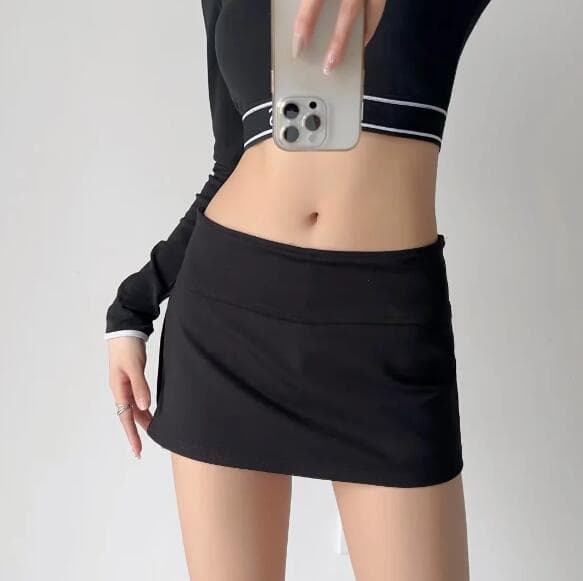Kvinders afslappede mini-bodycon-nederdel med slids black M