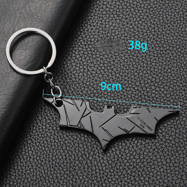 Svart Batman nøkkelring anheng gave Dark Knight nøkkelring Batdart nøkkelring