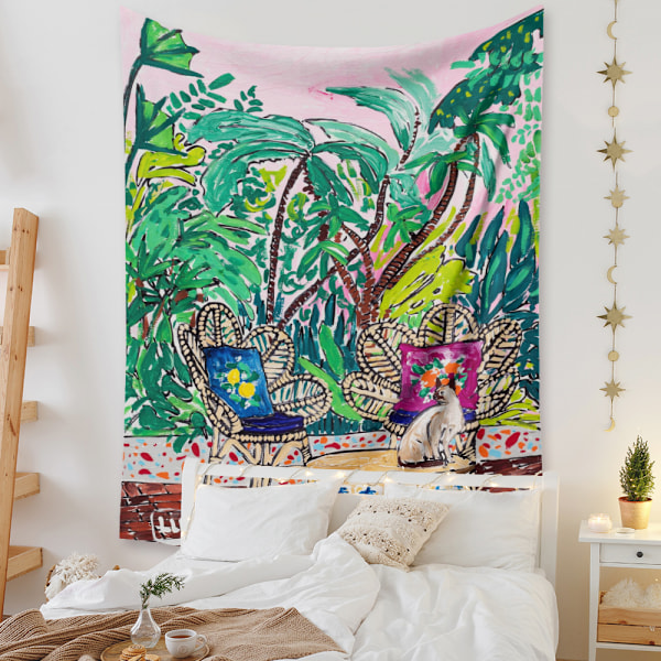 Wekity Botanisk Boho Hem Gobeläng Estetisk Konst Hem Bakgrund Tyg Prydnad Present Mandala Gobeläng Prydnad (ZJ825-51, 29 X 38 Tum)