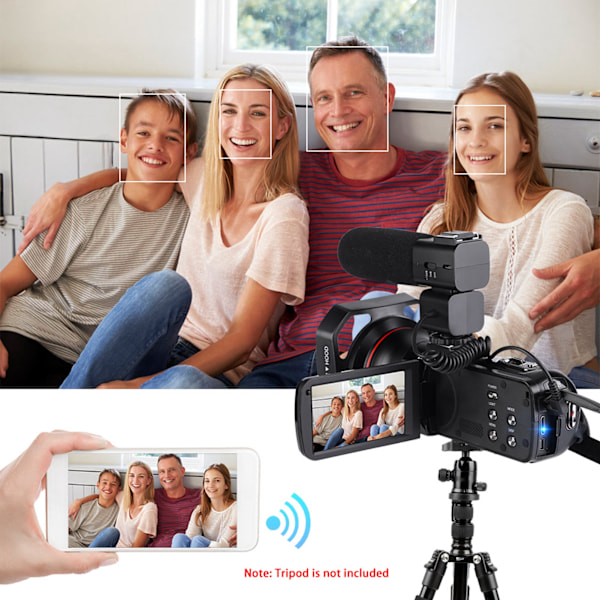 VBESTLIFE HDV Z20 3.0 tum IPS-skärm WIFI 16x digital zoom 1080P DV digitalkamera -