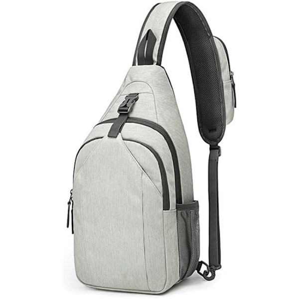 Sling Bag RFID-suojattu Sling-reppu Olkalaukku Rintalaukku Päiväreppu Retkeilyyn ja Matkustamiseen gray