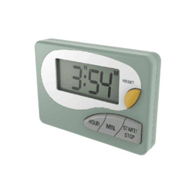 Digital dubbel kökstimer, matlagningstimer, timer med magnetisk baksida, på/av-brytare stoppur (grön)