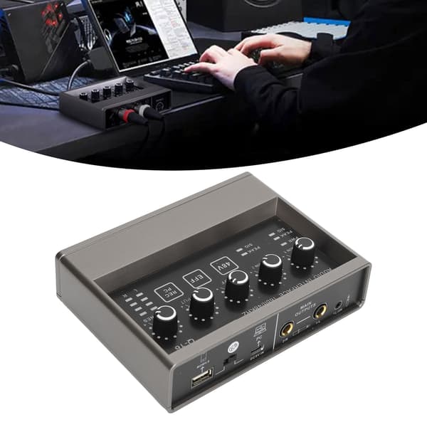 48V Live lydkort med DSP rumklang lydkort mixer til computer smartphone sanginstrument live udsendelse
