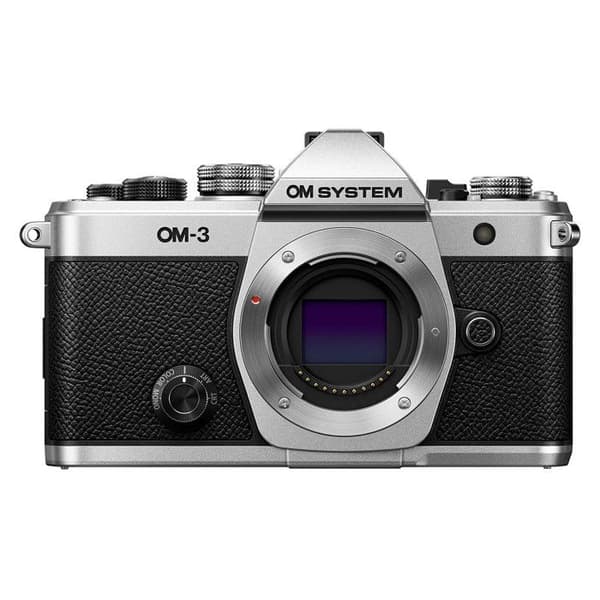 Kamerahus hybrid OM SYSTEM OM-3 sølv retro