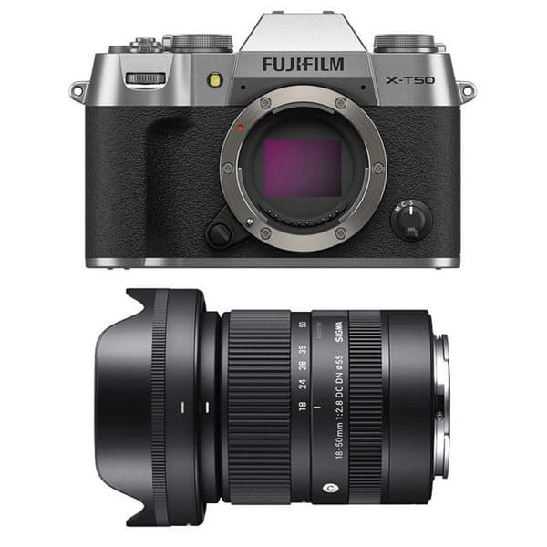 FUJIFILM X-T50 Silver + SIGMA 18-50