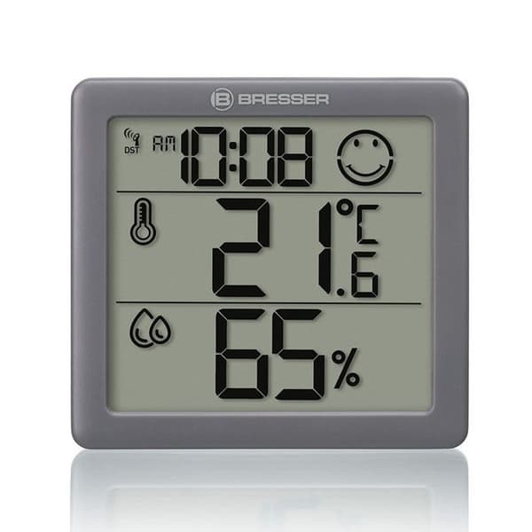 Termo-hygrometer - BRESSER - Climate Smile - Set om 2 - Smiley indikator - Temperatur och luftfuktighet antracit