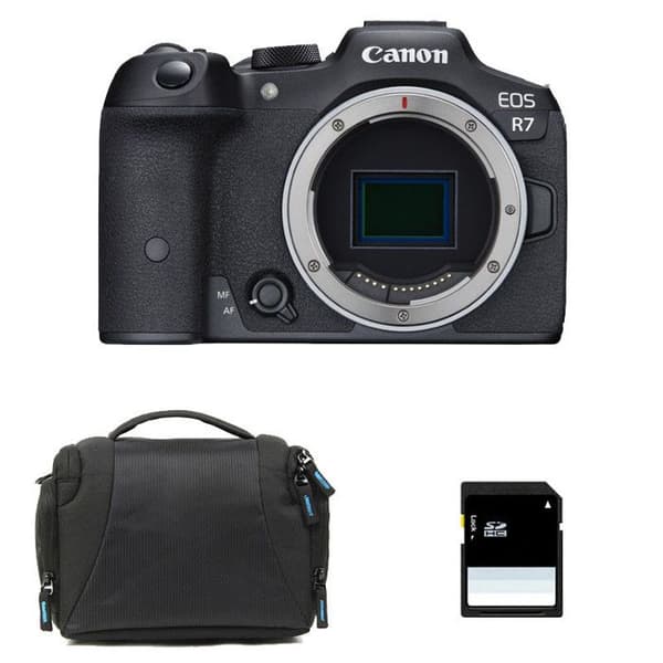 CANON EOS R7 Nu + Laukku + SD-kortti 8 Go