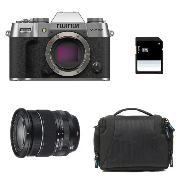 FUJIFILM X-T50 Silver + 16-80 + Väska + SD-kort 8 GB