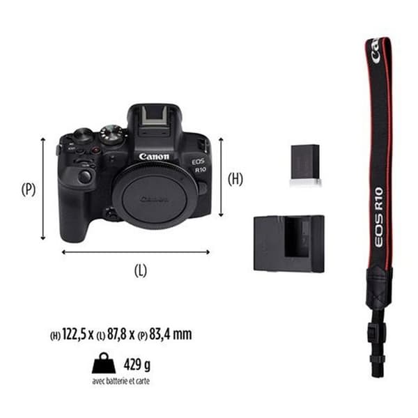 CANON EOS R10 + EF-EOS R adapter Svart