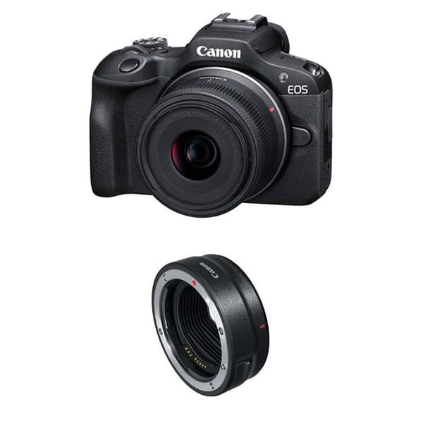 CANON EOS R100 + RF-S 18-45mm f/4.5-6.3 IS STM + EF-EOS R adapter