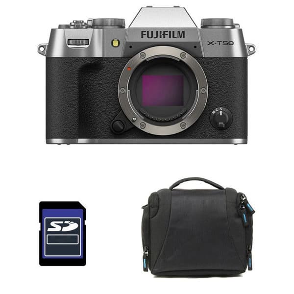 FUJIFILM X-T50 Sølv + Taske + 8 GB SD-kort