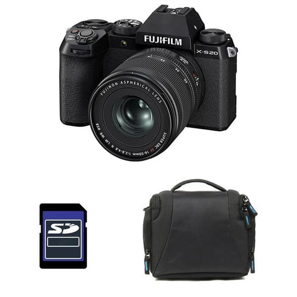 FUJIFILM X-S20 SORT + 16-50mm + Taske + 8 GB SD-kort