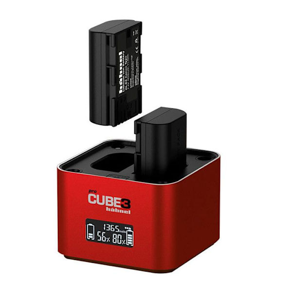 HAHNEL ProCube3 oplader kompatibel med Canon LP-E6. E6N. E6NH. E6P. LP-E8. LP-E17.
