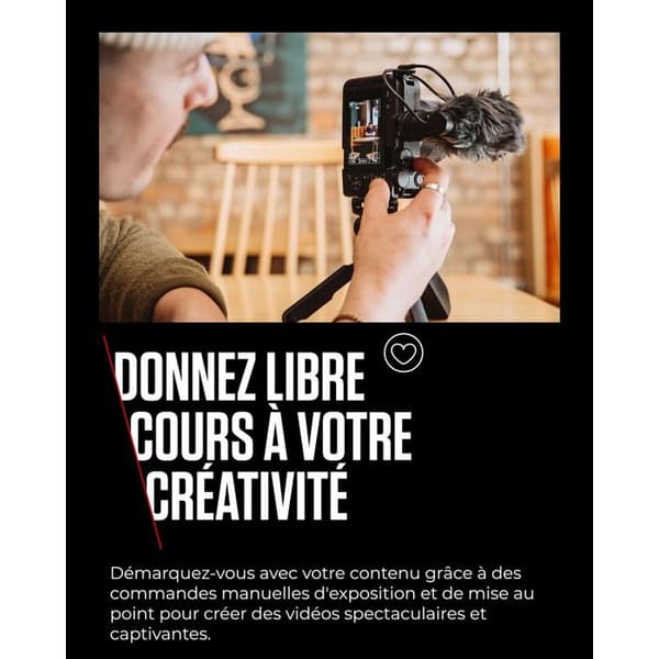 Hybridkamera - CANON - EOS R50 V - 24,2 Megapixels - RF-S 14-30mm linse - Sort