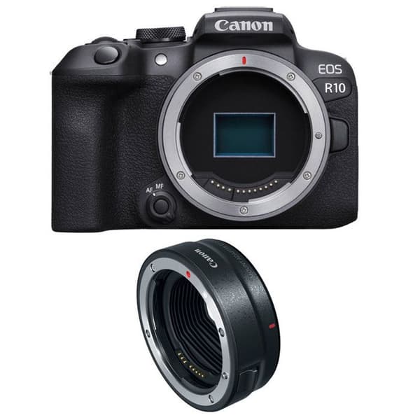 CANON EOS R10 + EF-EOS R -adapteri Svart