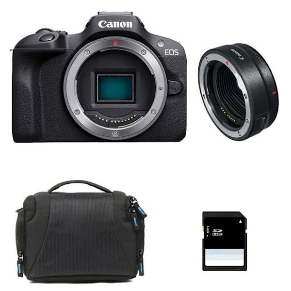 CANON EOS R100 + Taske + SD-kort 8 GB + EF-EOS R adapter