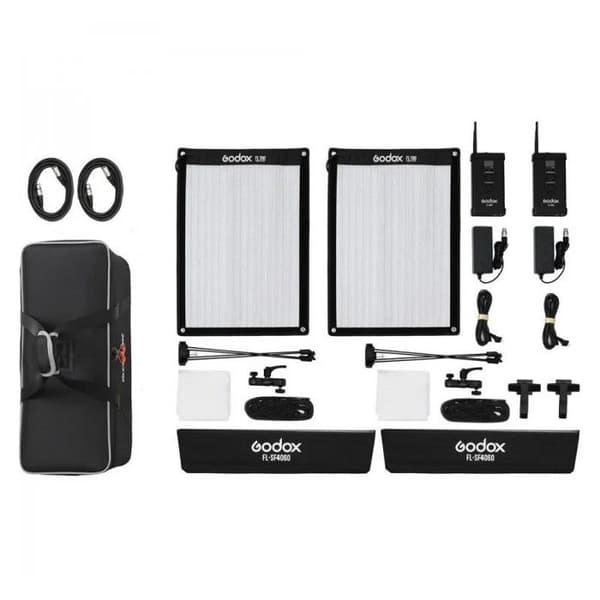 GODOX FL100-K2 - 2 fleksible LED-paneler FL100 med stativ og taske