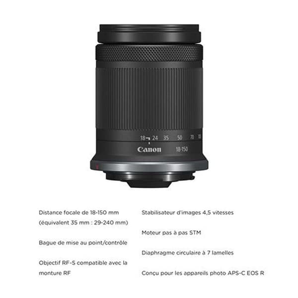 CANON EOS R7 + RF-S 18-150mm F3.5-6.3 IS STM + EF-EOS R-adapter Svart