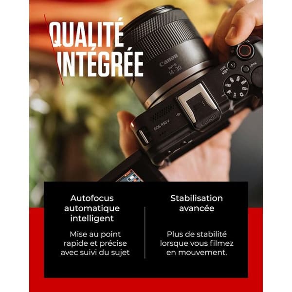 Hybridkamera - CANON - EOS R50 V - 24,2 Megapixels - RF-S 14-30mm linse - Sort