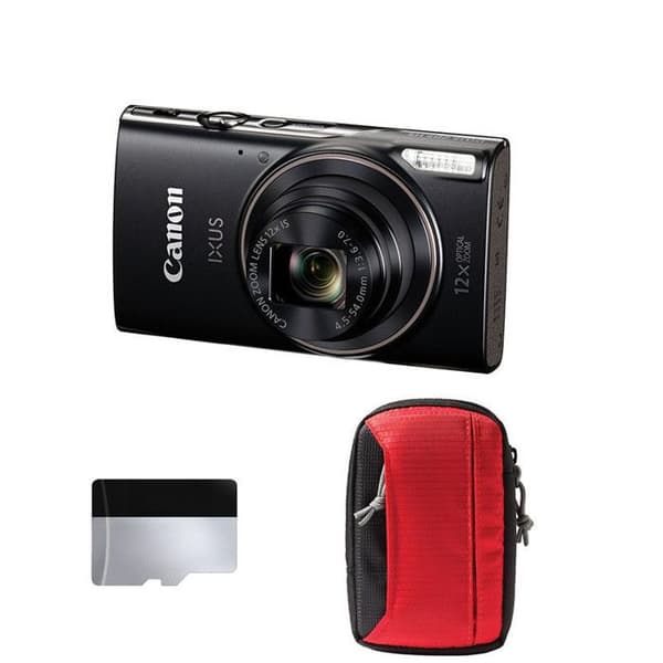 CANON Compact Ixus 285 HS Musta + Laukku + SD-kortti 8Go