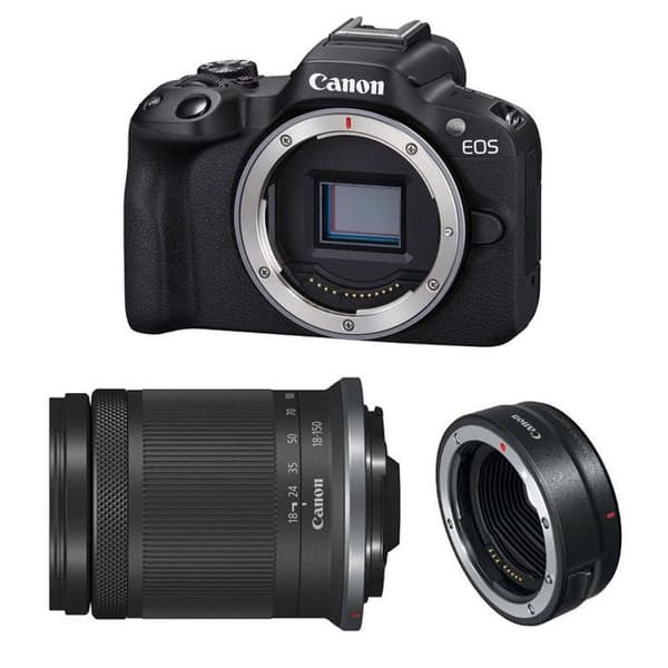 CANON EOS R50 + RF-S 18-150mm F3.5-6.3 IS STM + EF-EOS R adapter