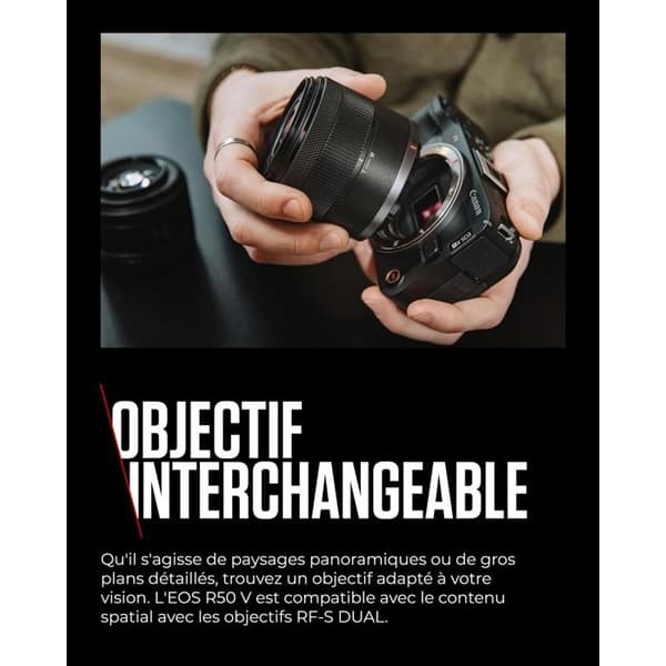 Hybridkamera - CANON - EOS R50 V - 24,2 Megapixels - RF-S 14-30mm linse - Sort
