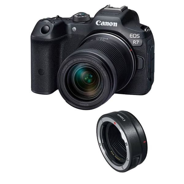 CANON EOS R7 + RF-S 18-150mm F3.5-6.3 IS STM + EF-EOS R-adapter Svart