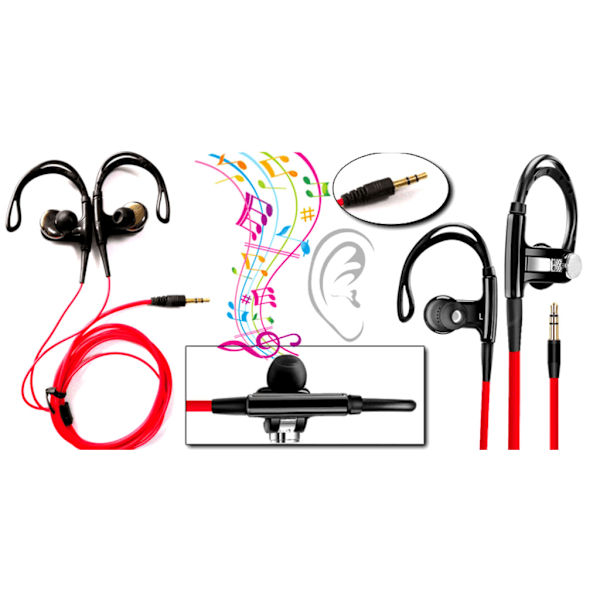 Hörlurar In Ear Hook - Bra till träning