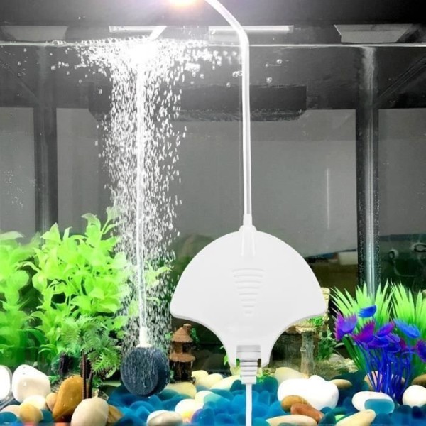 Akvarium luftpump; Ultratyst akvariepump 1,8W och högpresterande syrepump för 5 till 60L akvarietank (vit)