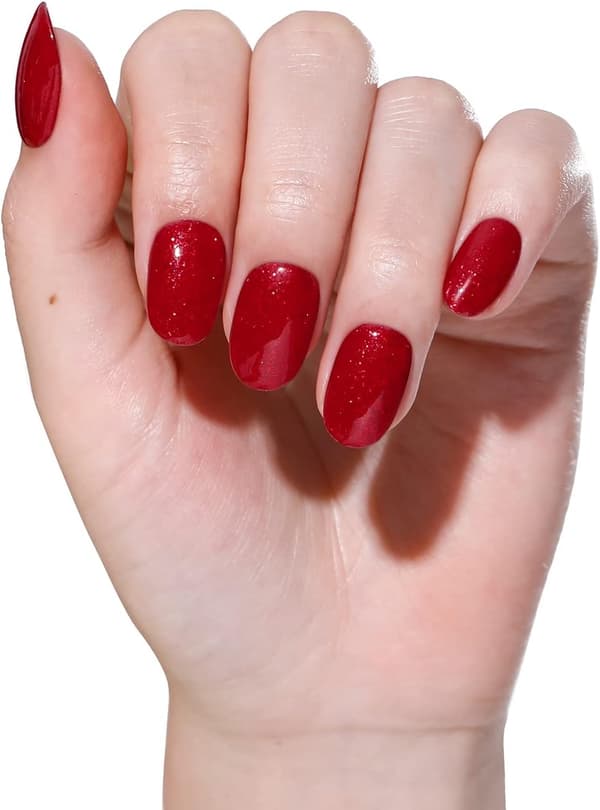 UV-/gel Nagellack Glittrande Röd 2-pack BLUESKY