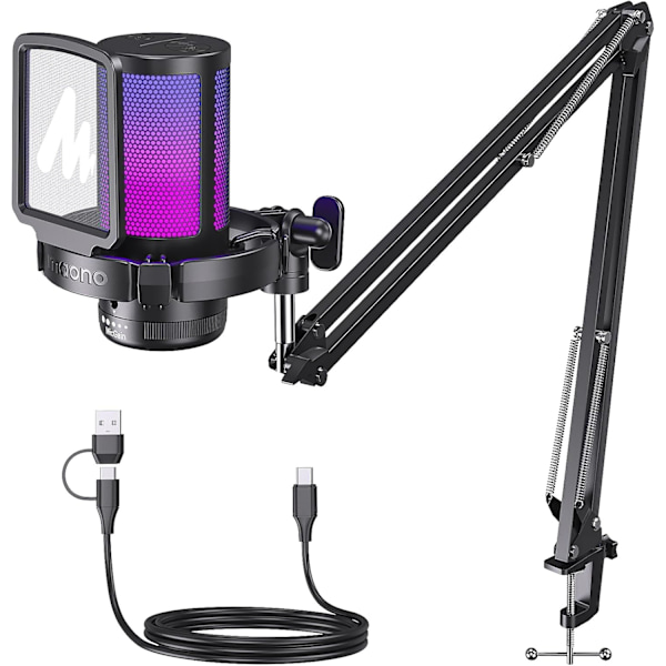 RGB Gaming/Streaming Mikrofon & Mikrofonarm MAONO