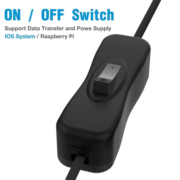 USB-kabel med PÅ/AV strömbrytare 2-pack ANDTOBO
