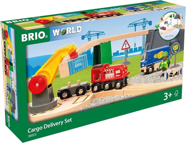 BRIO World 36023 - Lastset - 29-delat Trätågset