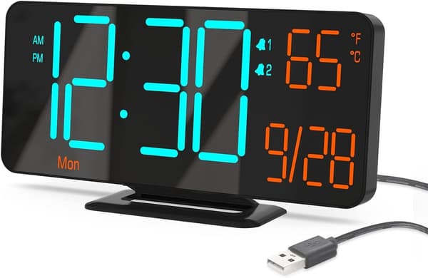 LED-väckarklocka 6,7” Svart KOSUMOSU