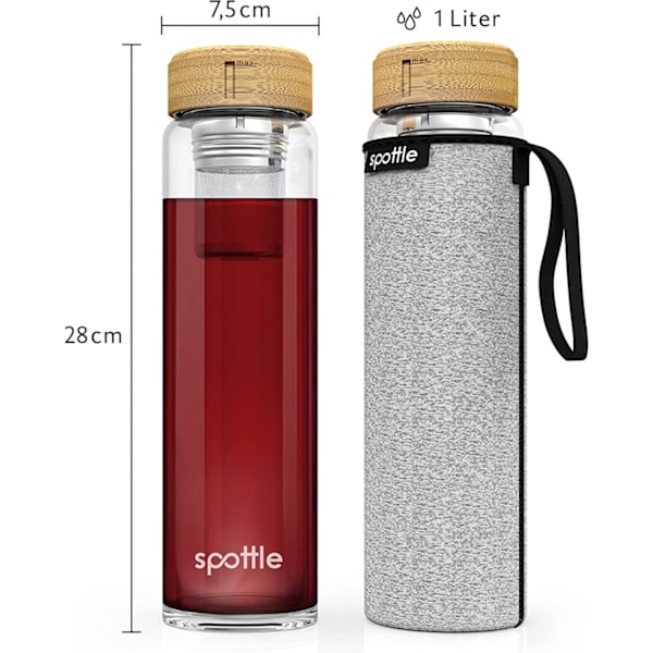 Spottle Teflaska & Sil Grå
