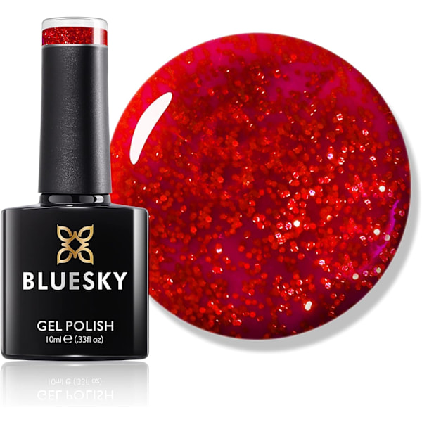 UV-/gel Nagellack Glittrande Röd 2-pack BLUESKY