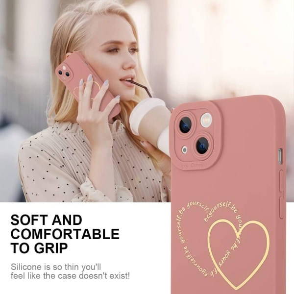 Mobilskal iPhone 13 Rosa Hjärtan 2-pack AIGOMARA