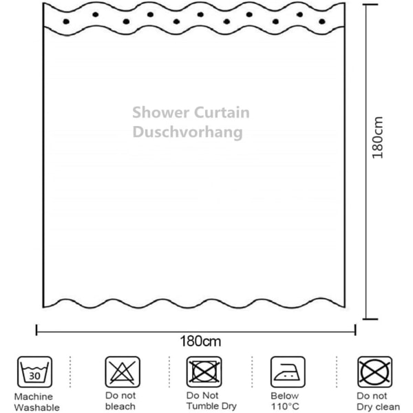 Duschdraperi Eukalyptusblad 180x180 cm GOODBATH