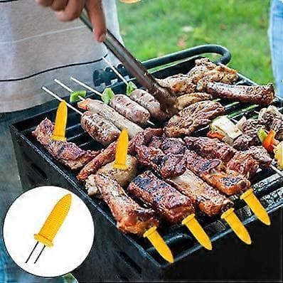 10 stk. majsholdere, majsgaffel i rustfrit stål til BBQ sød majs