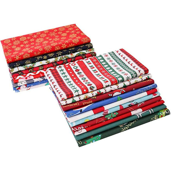 6 stk. jule stof 98*98 Fat Quarters Quilte stof pakke Bomuldsstof til quiltning syning patchwork Style 3