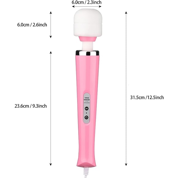 Personlig Elektrisk Massage Stav med 10 Kraftfulde Magiske Vibrationer, Håndholdt Vibrerende Nakke Skulder Ryg Kropsmassager til Dybdegående Muskler (Pink)