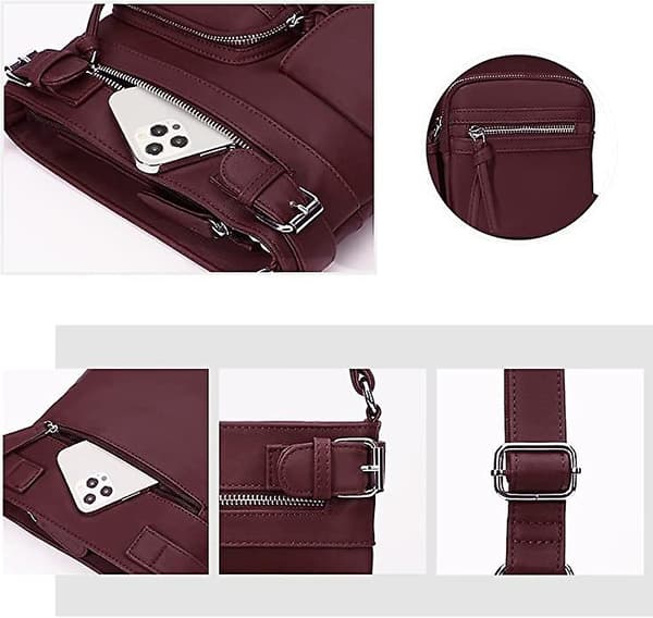 Crossbody tasker til kvinder skuldertasker Deep red